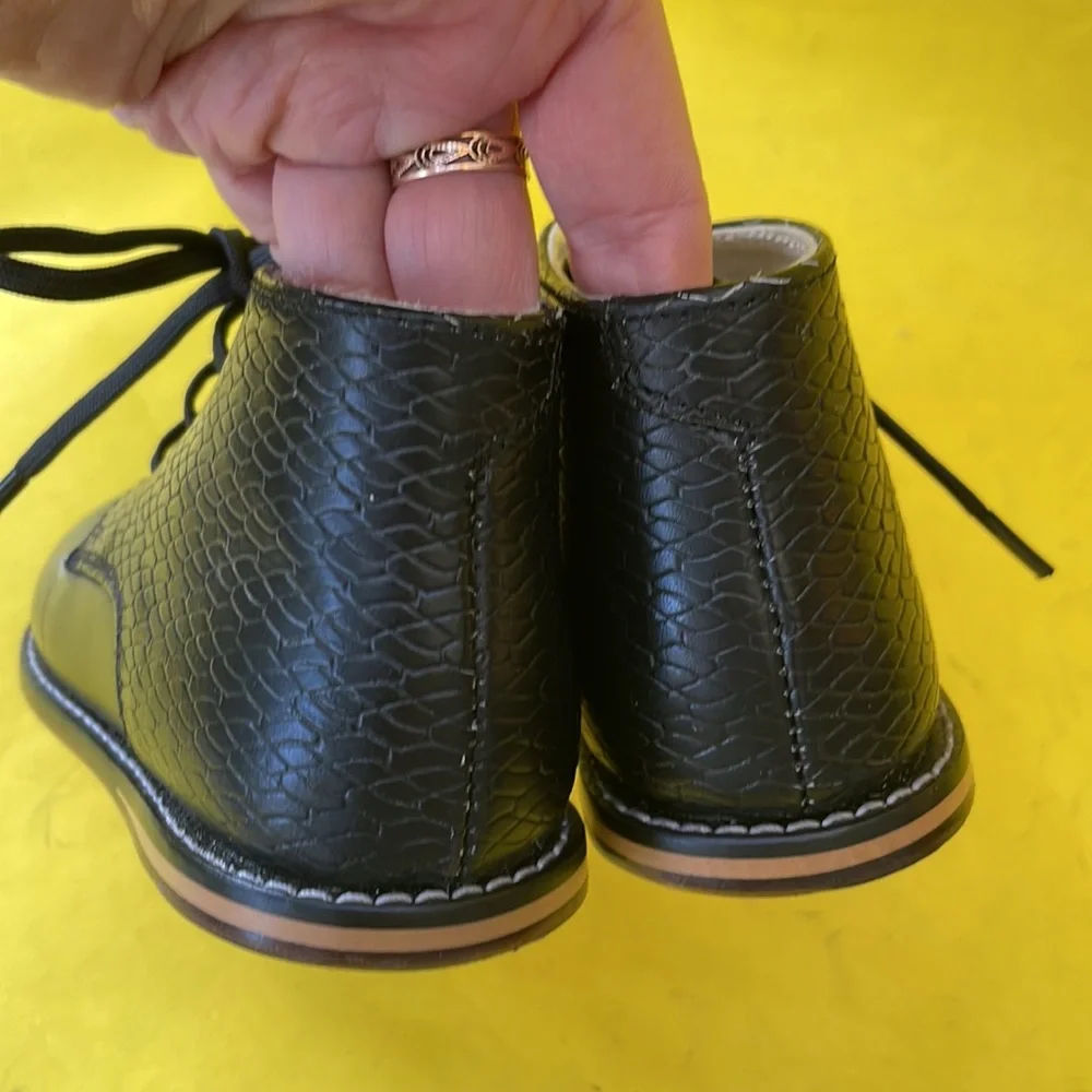 Black Josmo Walker all leather lace up booties